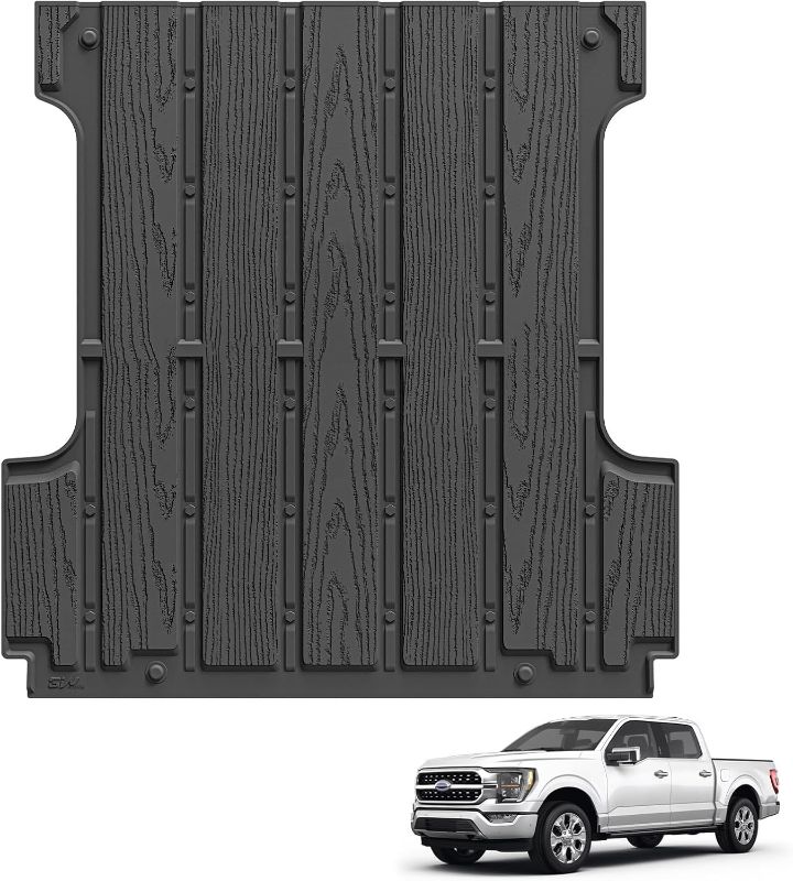 Photo 1 of 3W Bed Mat for Ford F-150 (5.5FT) 2015-2024 2025 Truck Bed (Include F150 Lightning 2024 2023 2022) All Weather Protector TPE Car Bed Liner Accessories Black