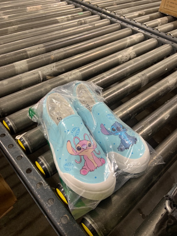 Photo 1 of Disney Lilo and Stitch Lowtop Sneakers - Women Stitch Low Top Shoes Slipon Closure Cushioned Lightweight - Blue Pink (Size 6 Adults)