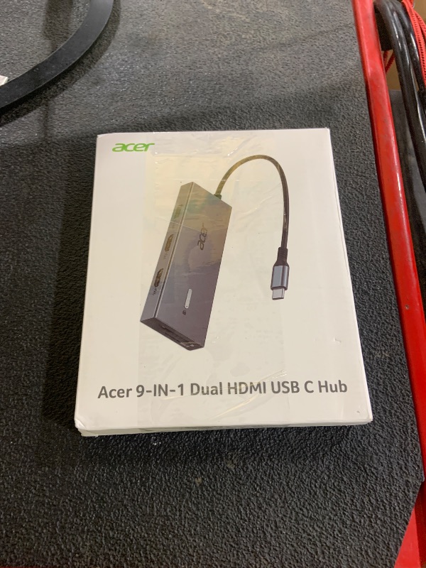 Photo 1 of Acer USB C Docking Station Dual Monitor with 2 HDMI, 9-in-1 Laptop Docking Station with 4K@60Hz HDMI, USB A&C 3.0, SD/Micro SD, 100W PD, USB C Dock Compatible with Acer/Dell XPS/HP/Mac/Surface etc