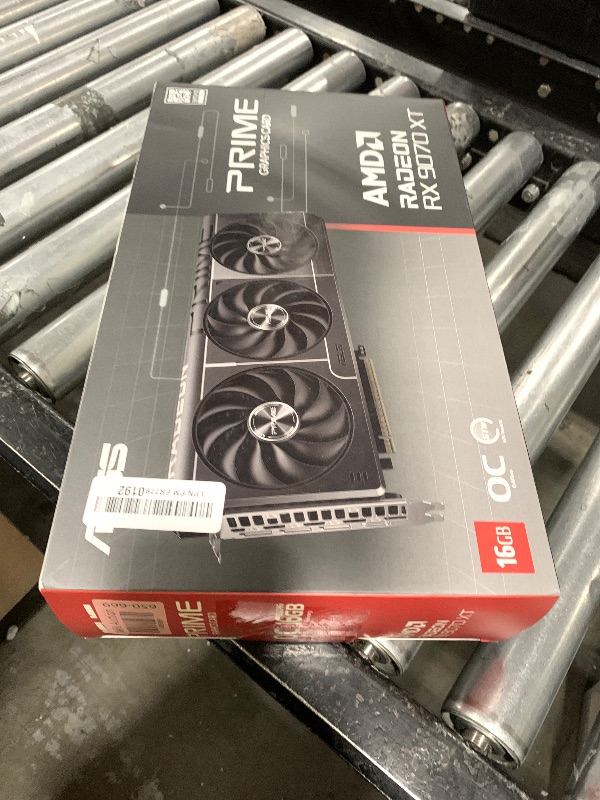 Photo 1 of ASUS Prime Radeon™ RX 9070 XT OC Edition Graphics Card (PCIe 5.0, HDMI/DP 2.1, 2.5-Slot Design, axial-tech Fans, Dual Ball Fan Bearings, Dual BIOS, GPU Guard)