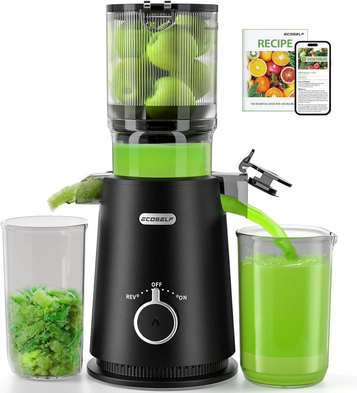 Photo 1 of Juicer Machines Easy to Clean, with Wide Mouth & Large Feed Chute, Professional Cold Press Juicer For Whole Fruits & Vegetables, Self Feeding for Juice Extractor Machine, High Juice Yield