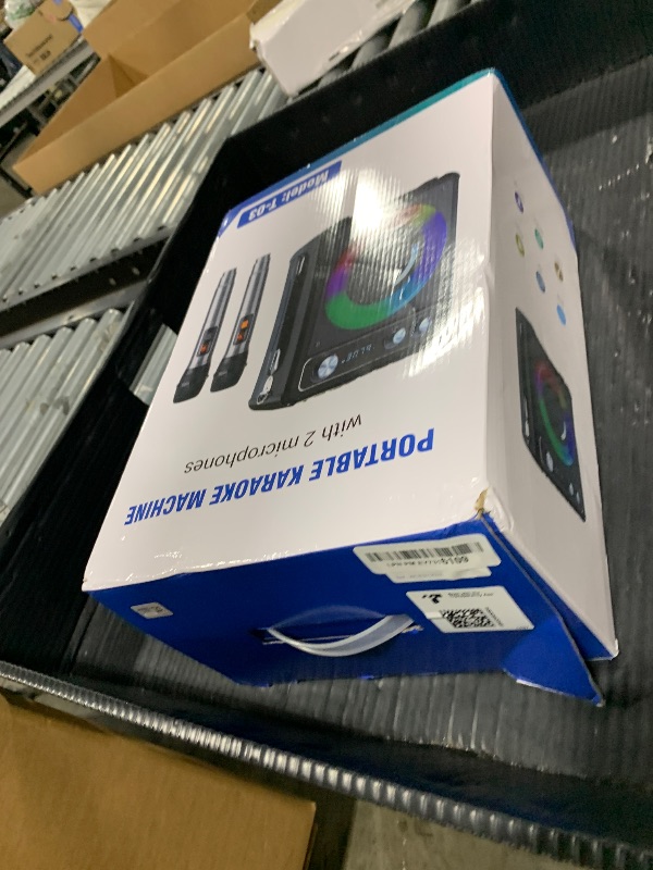 Photo 1 of VOSOCO Karaoke Machine, Portable Bluetooth Karaoke Speaker with 2 Wireless Microphones, PA System for Adults Kids with LED Lights, Supports FM/AUX/USB/TF for Home Party