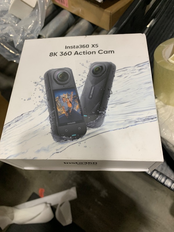 Photo 1 of Insta360 X5 - Waterproof 360 Action Camera with 1/1.28" Sensors, 8K 360 HDR Video, 72MP Photo, 4K60fps Single-Lens, Enhanced Low Light Performance, User-Replaceable Upgraded Lenses, 2.5" Touchscreen