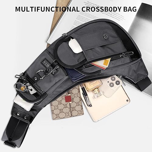 Photo 1 of WITZMAN Sling Bag for Men Crossbody Bags Travel Slim Chest Bag One Strap Lightweight Casual Daypack
