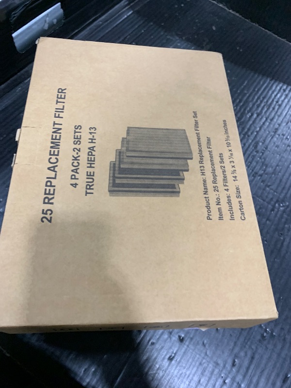 Photo 1 of 25 Pet Replacement Filter Compatible with MA Series Air Purifier 25 S1/W1/B1,3 in 1 Stage with Pre-filter,High-Efficiency Core Layer,and Activated Carbon,4-Pack
