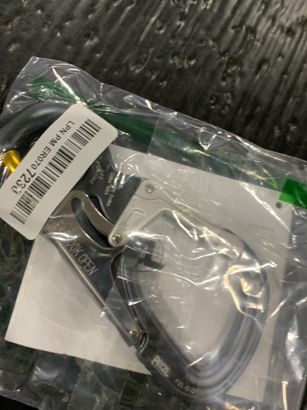 Photo 1 of PETZL, EASHOOK Open Carabiner (Gray), Gray/Yellow, Automatic