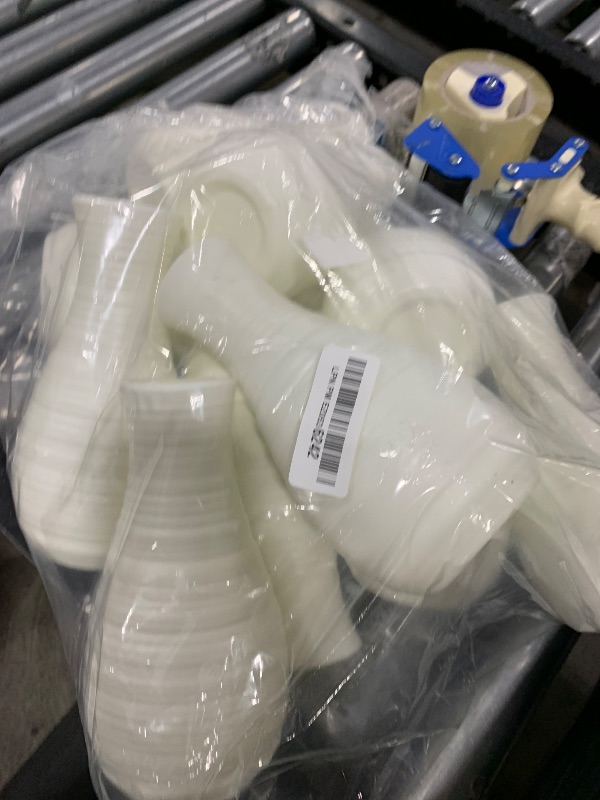 Photo 1 of 10 Pack Composite Plastic Flower Vases Bulk White Small Tall Conic Floral Vases for Centerpieces Unbreakable Bud Vase for Wedding Party Living Room Decor (Simple)