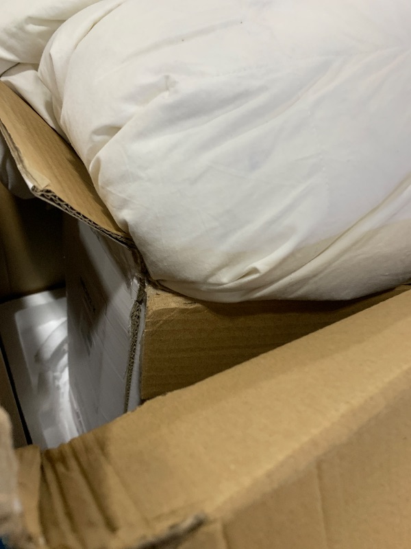 Photo 1 of APSMILE Fluffy Heavyweight Down Feather Fibers Comforter King Size, Thick Duvet Insert for Winter Climates/Cold Sleepers -Ultra Soft 100% Organic Cotton Cover, Luxury Duvet Insert(White, 106x90)