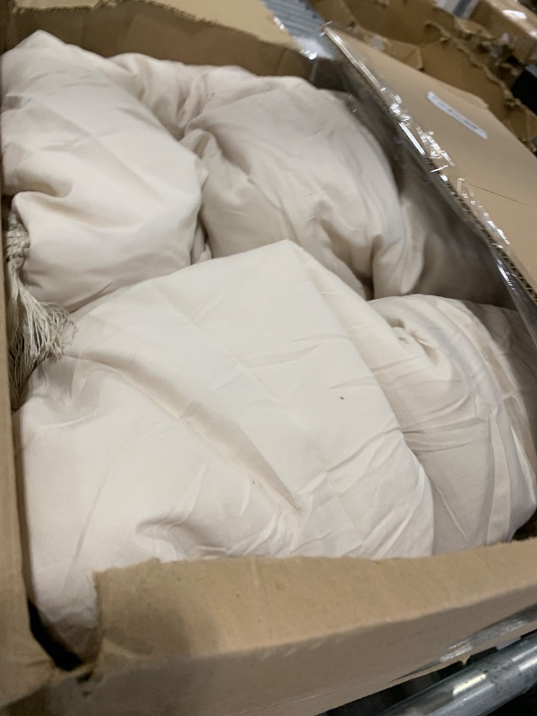 Photo 1 of Andency King Size Comforter Set 7 Pieces, Beige Bed in a Bag King Fluffy Boho Tassel Bed Set, Cream Fringe Bedding Set with Quilt Comforter, Sheets, Pillowcases & Shams