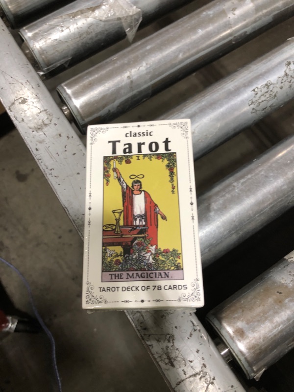 Photo 1 of Classic Tarot Cards for Beginners - 78 Card Set, Learning Tarot Deck with Meanings, No Guide Book Needed, Fortune Telling Game (Black)