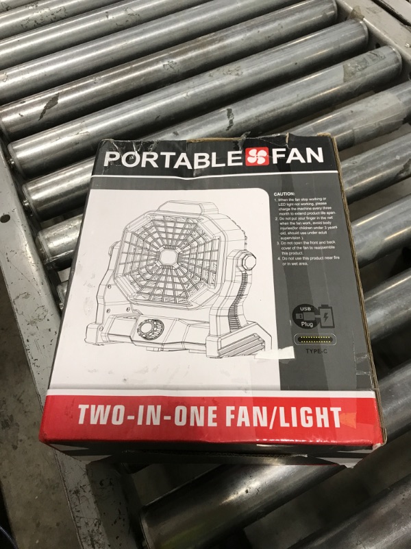 Photo 1 of JINLICTE Camping Fan with LED Lantern, 36 Hours 9 Inch Portable Rechargeable Battery Powered Fan with Stepless Speed and Quiet Battery Operated for Picnic, Barbecue, Fishing, Travel, Home, Tent