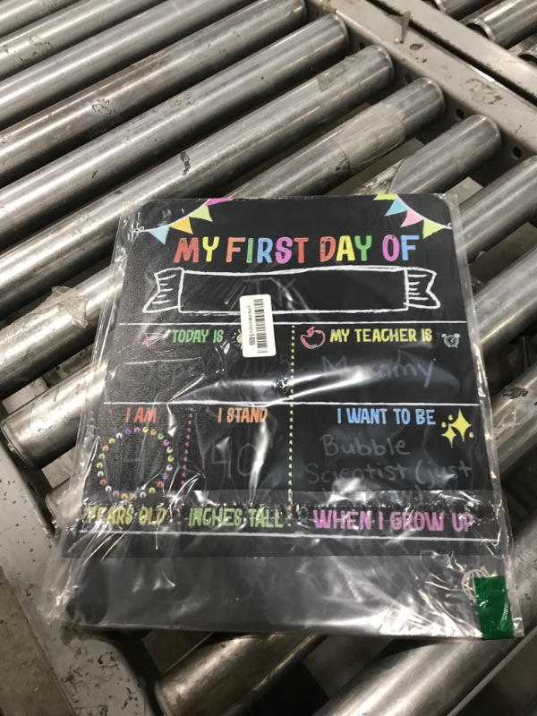 Photo 1 of SUNEE First & Last Day of School Chalkboard Sign (11x14 inches, Double-Sided), My Large Back to School Board, for Kids - Preschool, Kindergarten, 1st Grade Supplies