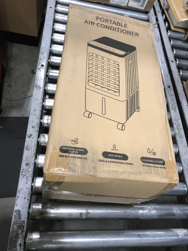 Photo 1 of Swamp Cooler, Evaporative Air Cooler with 3 Gal Water Tank, Swamp Cooler Air Conditioner with 4 Ice Packs, 3 Speeds, 120° Oscillation, Portable Air Conditioners Alternative for Room Home Office Pets