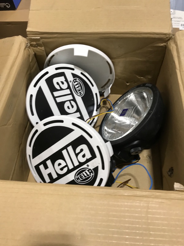 Photo 1 of Hella H12560021 Rallye 4000 Series 12V/55W Halogen Euro Beam Lamp - Black Housing, White