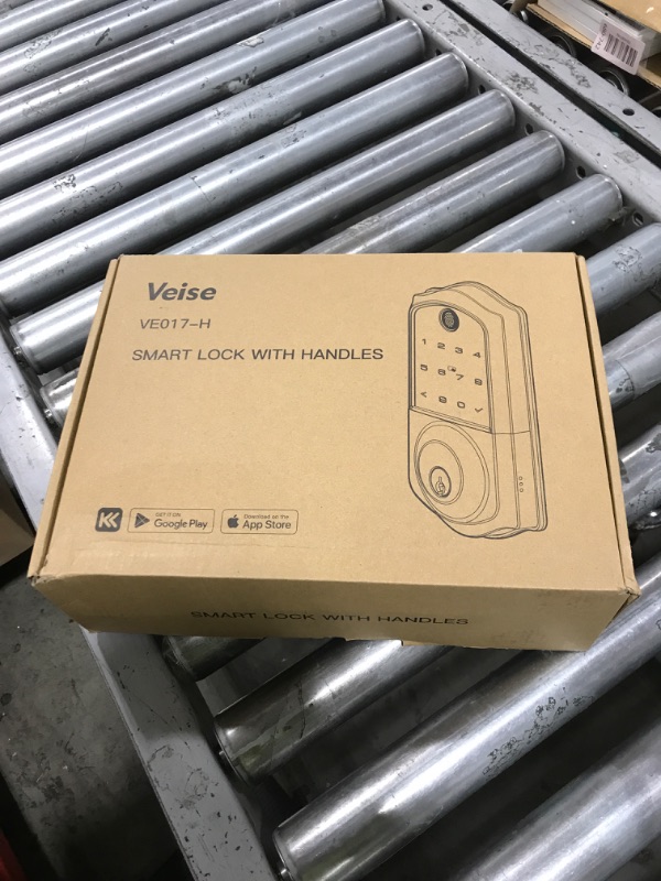 Photo 1 of Veise VE017-H Fingerprint Smart Front Door Lock Set, App Control, Keyless Entry Deadbolt with Handle, Smart Deadbolt, Emergency Power Port, Touchscreen Keypad, Auto Lock, Easy Install, Satin Nickel