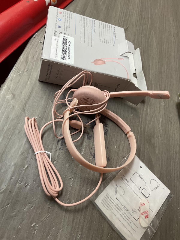 Photo 1 of NUBWO HW02 USB Headset with Microphone Noise Cancelling &in-line Control, Ultra Comfort Computer Headphones for Laptop pc, On-Ear Wired Office Call Center Headset for Boom Skype Webinars (Pink)