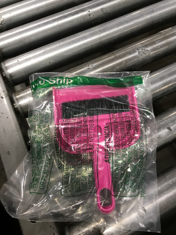 Photo 1 of Mini Broom and Dustpan Set - Compact Cleaning Kit for Home, Car, Camping, Small Spaces, Pet Cleanup, and Travel - Durable Small Broom and Dustpan Set Mini - Pink Broom