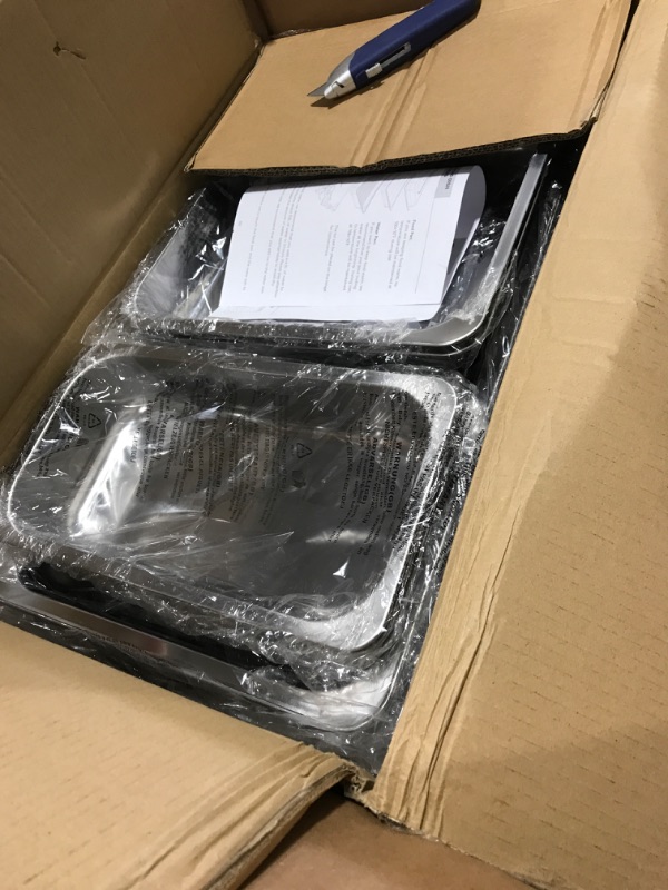 Photo 1 of 9Qt Chafing Dishes for Buffet 4 Pack [Multiple Size Food Pans] | Chafing Dish Buffet Set [Screw-free Installation] with Stackable Design [Less Storage Space] for Wedding/Party