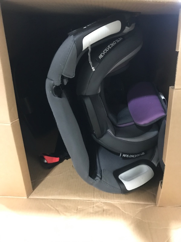 Photo 1 of Evenflo Revolve360 Slim 2-in-1 Rotational Car Seat with Quick Clean Cover (Sutton Purple)