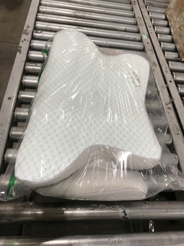 Photo 1 of Cervical Neck Pillow - Ergonomic Side Sleeper Pillow for Pain Relief, Cooling Cervical Pillow for Sleeping, Contour Orthopedic Memory Foam Pillows for Back Stomach Sleepers