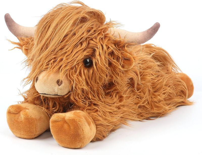 Photo 1 of Highland Cow Stuffed Animals, Microwavable Stuffed Animals Heating Pad for Cramps, Pain Stress Relief, Heatable & Coolable Lavender Scented Cow Plush Toy for Anxiety, Women Kid Bedtime Highland Cattle