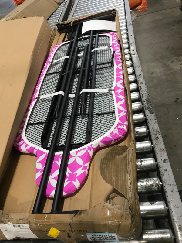 Photo 1 of SLIETON Extra Large Ironing Board with Hang Rail and Iron Rest 63" L x 20" W (Large with Iron Rest (Pink Cover))