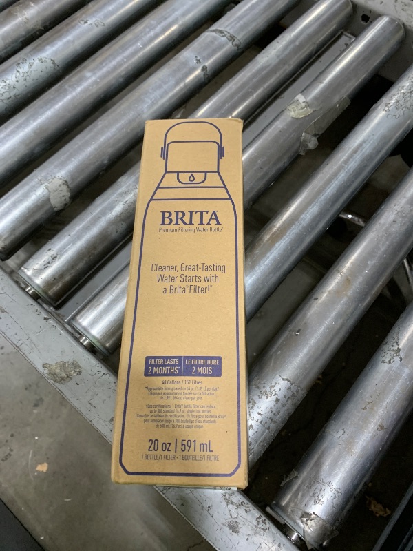Photo 1 of Brita Stainless Steel Premium Filtering Water Bottle, BPA-Free, Reusable, Insulated, Replaces 300 Plastic Water Bottles, Filter Lasts 2 Months or 40 Gallons, Includes 1 Filter, Carbon - 20 oz.