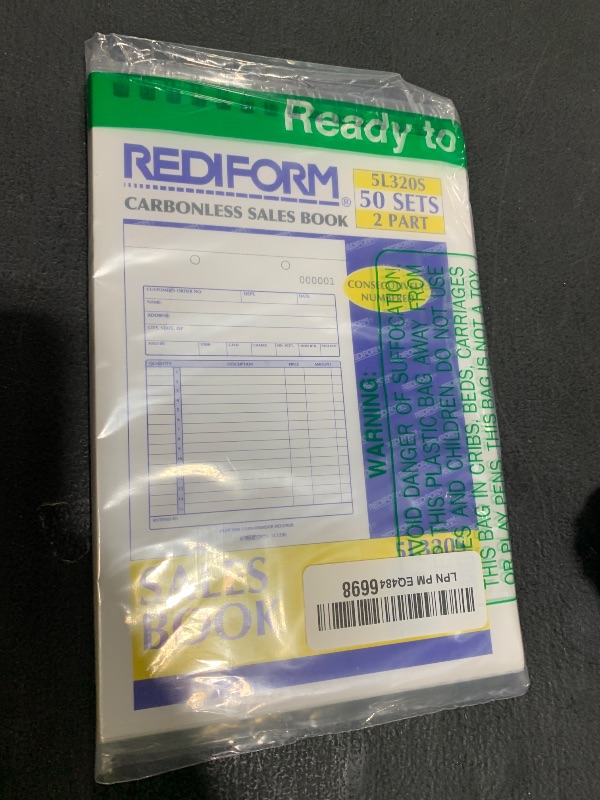 Photo 1 of Rediform Sales Order Book, Wirebound, Numbered, 5.5 x 7.875 inches, 50 Duplicates (5L320S )