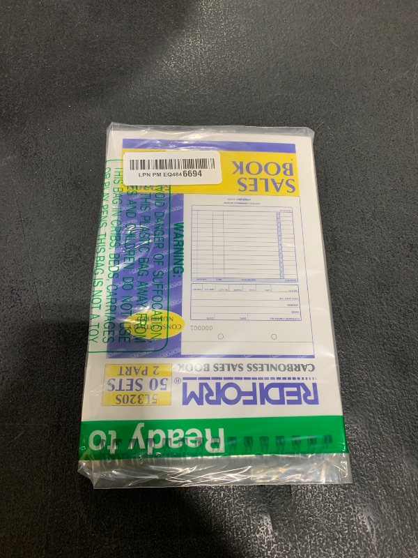 Photo 1 of Rediform Sales Order Book, Wirebound, Numbered, 5.5 x 7.875 inches, 50 Duplicates (5L320S )