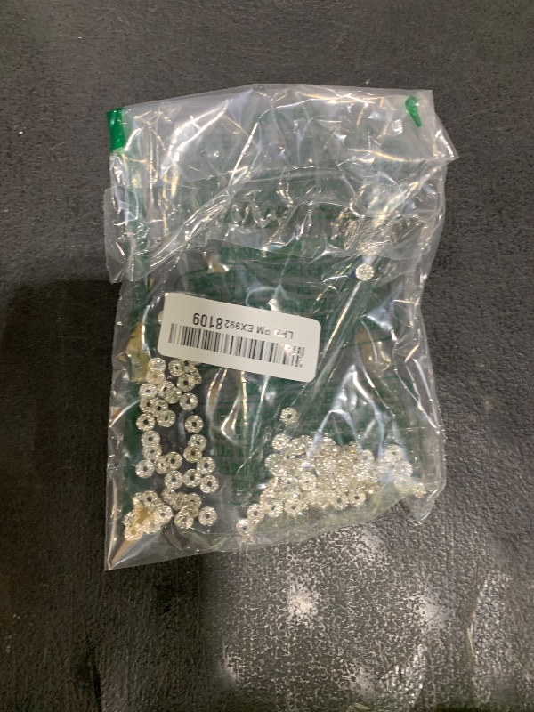 Photo 1 of Allb 100Pcs Rondelle Spacer Beads 8mm Silver Plated Czech Crystal Rhinestone for Jewelry Making Loose Beads for Bracelets