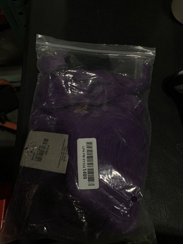 Photo 1 of Long Purple Braided Wig + Tattoos Stickers Prop for Women Purple Base Wig with Braids Ponytail Pigtail Clip + Cap for Stage Party Halloween Costume Cosplay