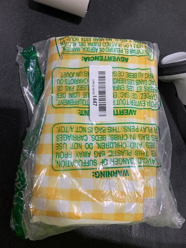Photo 1 of Beyond Thursday Cute Gingham Picnic Blanket, Waterproof Foldable, in Large 80x60in and Extra Large 80x80in, Portable Compact Beach Blanket, Oversized XL Outdoor Mat (Yellow, X-Large)