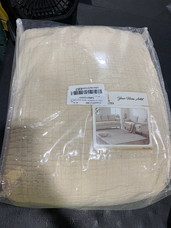Photo 1 of H.VERSAILTEX Jacquard Sofa Slipcover with Waterproof Seat Furniture Protector 1 Piece Stretch Sofa Covers with Elastic Bottom for Kids, Pets, Dog(Sofa XL, Ivory)