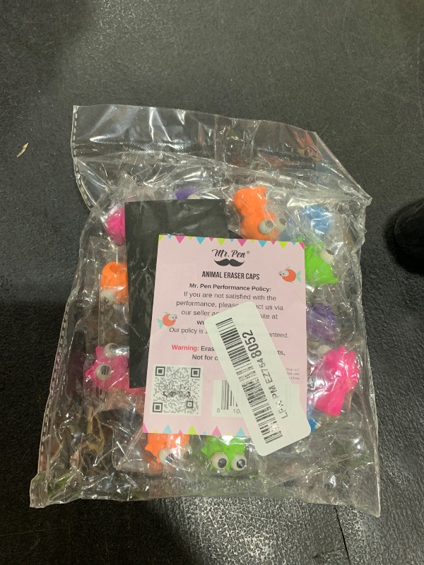 Photo 1 of Mr. Pen- Cap Erasers, 20 Pack, Animal Eraser Caps (Eyes Come Out), Erasers for Kids, Pencil Eraser, Back to School Supplies