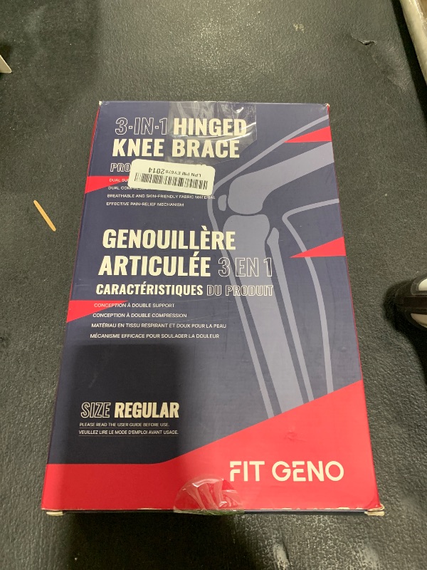 Photo 1 of Fit Geno Hinged Knee Brace for Meniscus Tear: Adjustable Knee Support for Knee Pain w/Side Stabilizers & Hinges for Injury or Surgery Recovery - Men and Women