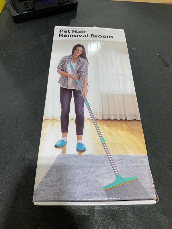 Photo 1 of Carpet Rake for Pet Hair Removal - Reusable Pet Hair Remover, 60” Adjustable Long Handle Cat Dog Carpet Rake Scraper with Patented Design, Dog Hair Rake Brush for Rugs, Mats, Couch