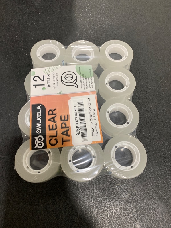 Photo 1 of OWLKELA 12 Rolls Transparent Tape Refills, Clear Tape, All-Purpose Transparent Glossy Tape for Office, Home, School