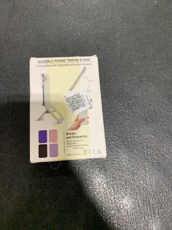 Photo 1 of Phone Stand, Foldable Magnetic Phone Tripod, Angle Adjustment & Strong Magnets PU Leather Phone Stand, Compatible with All Smart Phone 16/15/14/13/12 (Purple)