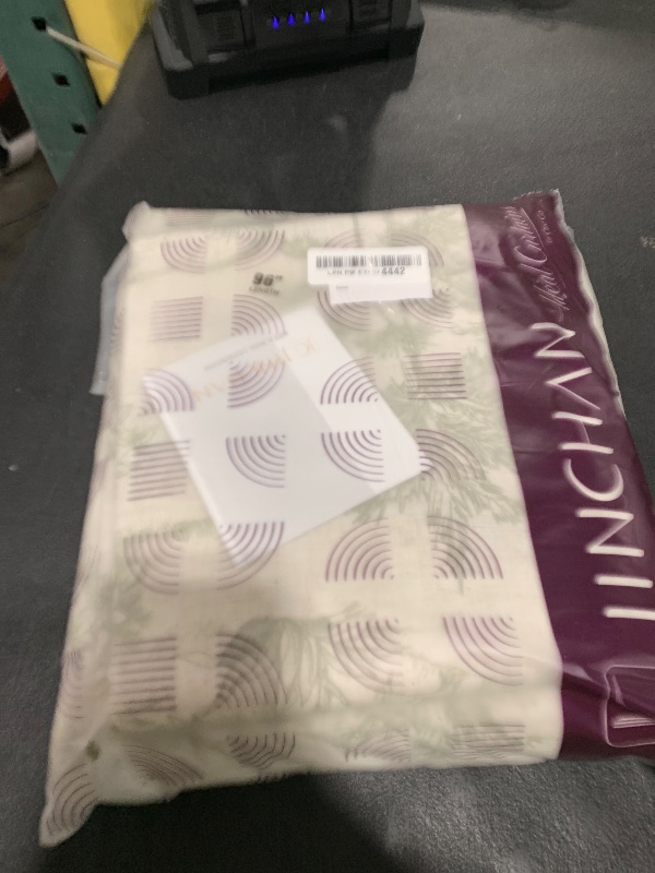 Photo 1 of JINCHAN Linen Toile Curtains 96 Inches Long for Living Room Toile de Jouy Floral Printed Farmhouse French Country Curtains Grommet Top Light Filtering Window Drapes for Bedroom 2 Panels Green on Beige