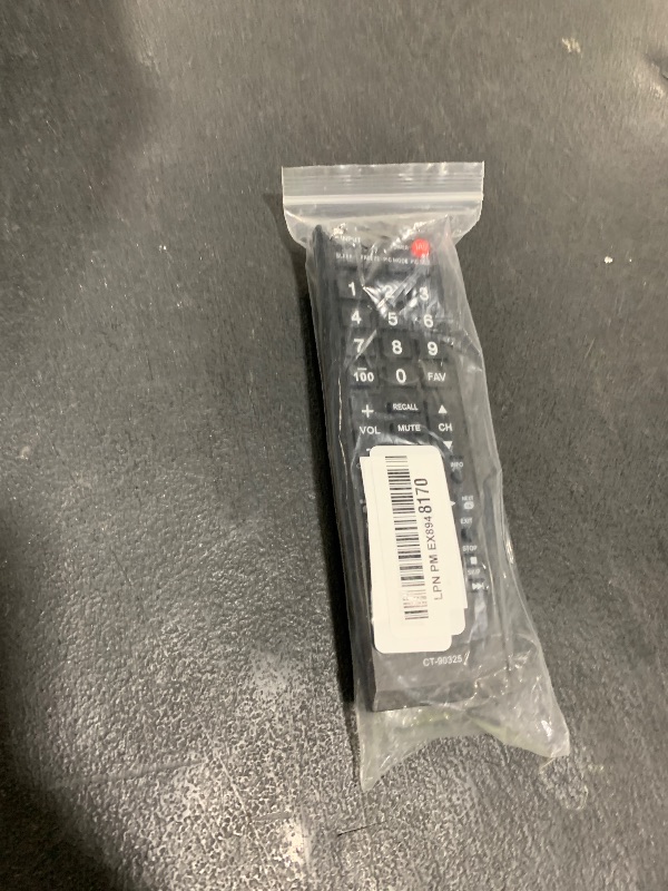 Photo 1 of CT-90325 Replace Remote Control fit for Toshiba TV 32C110U 40E210U 46G310U 55G310U 32C120U 40E220U 32E200U 32E20U 37E200U 37E20U 40E200U 40E20U 32C100U 32DT1U 40FT1U 32DT2U 40FT2U 32L1300U 32L1350U