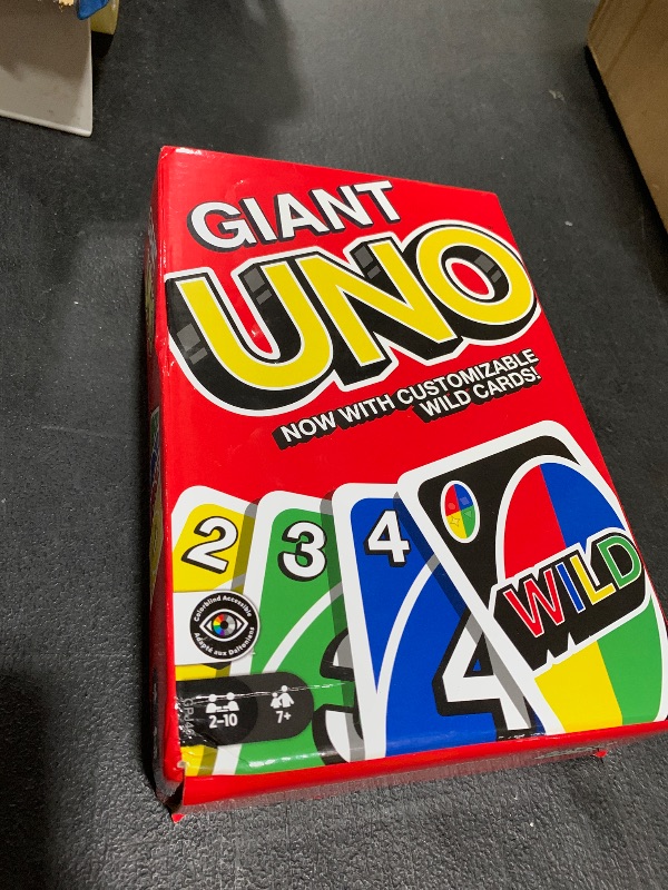 Photo 1 of Mattel Games Giant UNO Card Game for Kid, Adult & Families, Color Blind Accessible & Customizable Large Deck