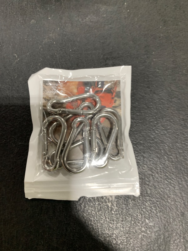 Photo 1 of 10 PCS Stainless Steel Carabiner Clip Spring-Snap Hook - Lotsun M4 1.57 Inch Heavy Duty Carabiner Clips for Keys Swing Set Camping Fishing Hiking Traveling
