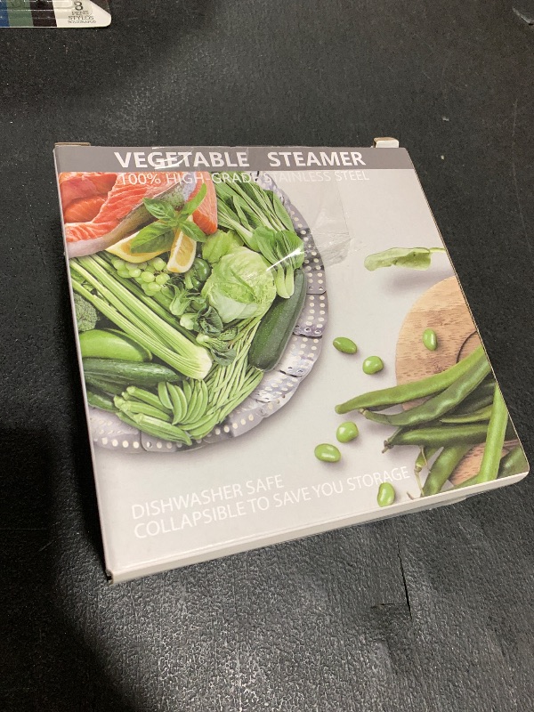 Photo 1 of Consevisen Vegetable Steamer Basket for Cooking Food, Stainless Steel Veggie Steam Basket for Pot, Folding Expandable Steaming Insert with Extendable Handle Fits Various Size Pot, 5.1" to 9"