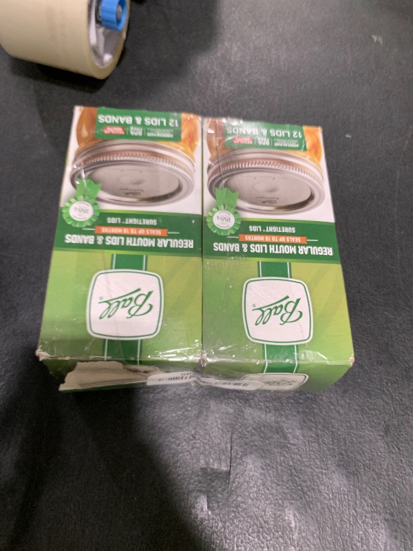 Photo 1 of Ball Regular Mouth Lids and Bands - 12 Lids per Pack (2 Pack) - Fits Kerr Mason Jars + M.E.M Rubber Jar Opener Included