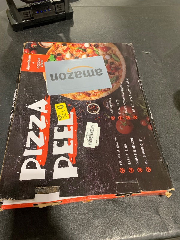 Photo 1 of Pizza Peel Aluminum Pizzas Spatula (12 Inch), Joyfair Long Handle Metal Pizza Paddle with Cutter Rocker Pizza Oven Accessories Turning Tool Kit, Commercial Grade (Extent length 38.5’’ to 49’’)
