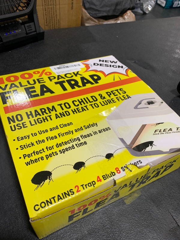Photo 1 of 2 Pack Flea Traps for Inside Your Home, Flea Light Traps for Home Indoor with 4 Bulbs and 8 Sticky Discs, Bed Bug Trap Safe to Pets and Kids