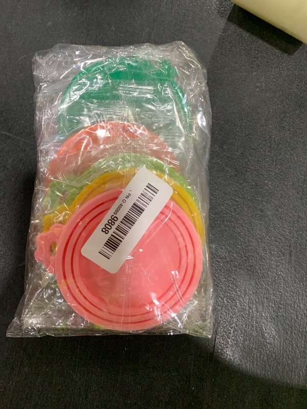 Photo 1 of 8 pack Silicone Pet Food Can Lids for 3 Standard Size Food Cans for Pet Food Cans or Canned Goods, Multicolor