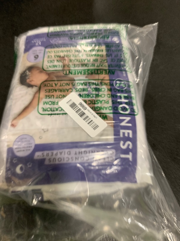 Photo 1 of The Honest Company Clean Conscious Overnight Diapers for Sensitive Skin | Hypoallergenic, Fragrance Free | Cozy Cloud + Star Signs | Club Box, Size 6 (35+ lbs), 34 Count