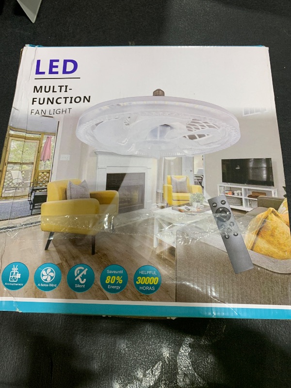 Photo 1 of Ceiling Fan Light, 12-inch Socket Fan Light with Remote Control, 3 Colors (3000K-6500K) Dimmable LED Light Bulb, Screw-in Ceiling Fan for Bedroom, Kitchen, Storage Room, Closet, and RV.