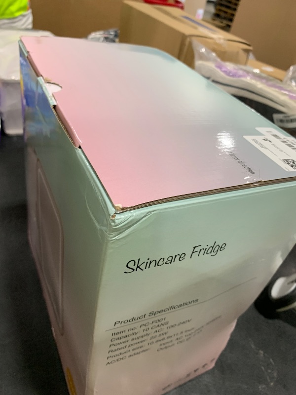 Photo 1 of YLFU Skincare Fridge, 6L/10 Can Mini Fridge for Bedroom with Dimmable LED Mirror, Portable Cooler & Warmer Small Compact Refrigerator for Skincare, Cosmetics, Bedroom and Office, White